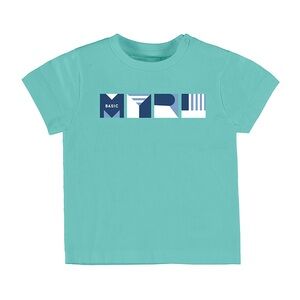 Mayoral Aqua and Navy Graphic Tee